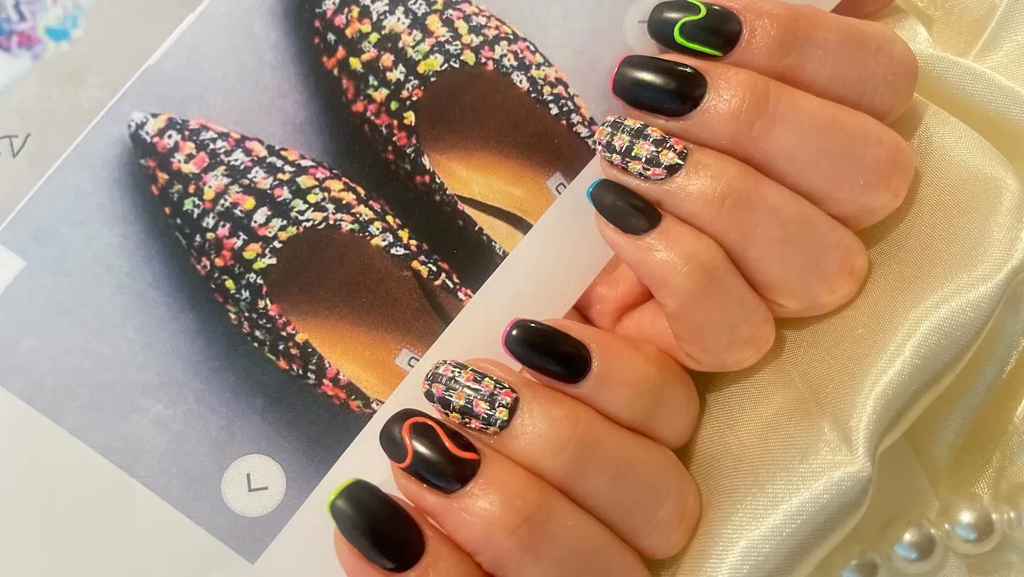 マルチカラーツィードネイル💅★*
